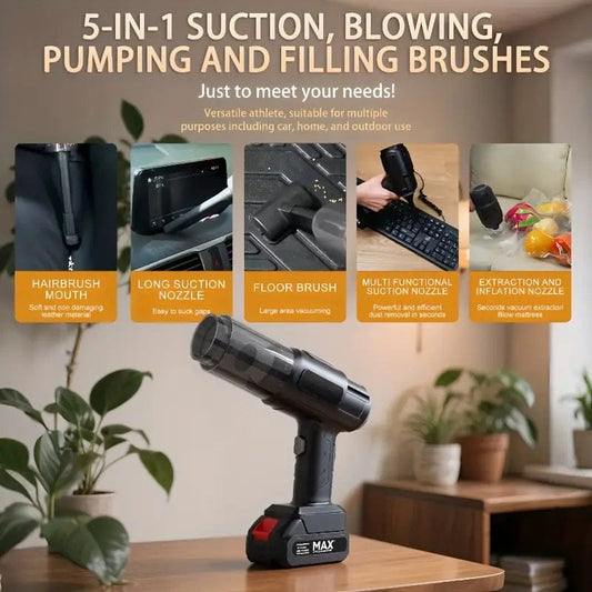 Max 5-in-1 Portable Cordless Car Vacuum & Multi-Purpose Air Blower
