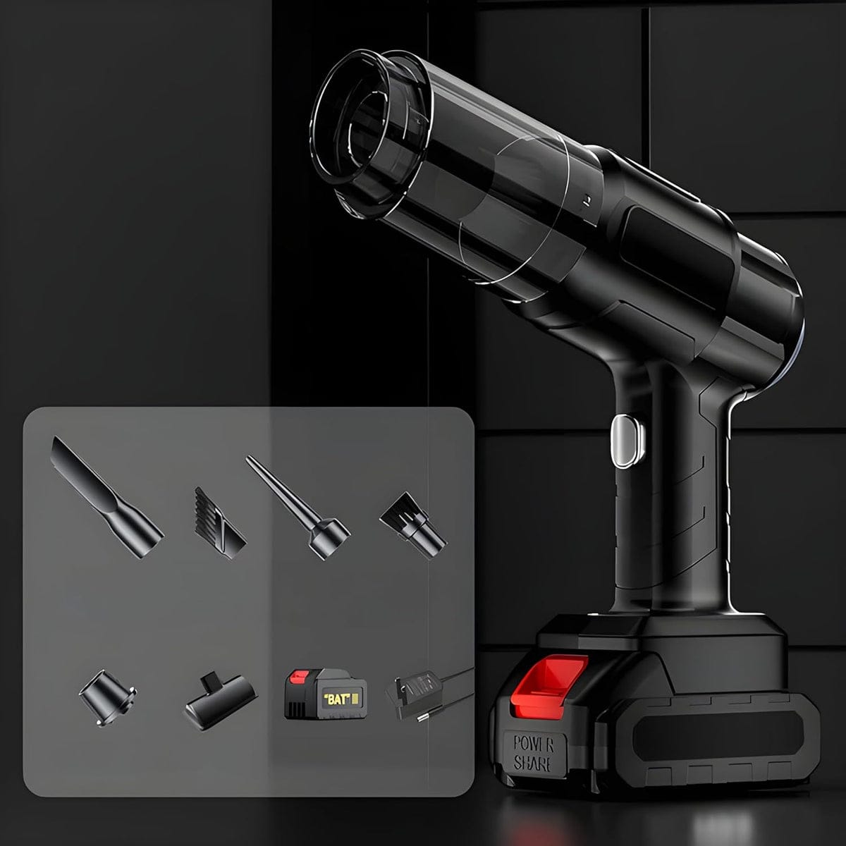 Max 5-in-1 Portable Cordless Car Vacuum & Multi-Purpose Air Blower